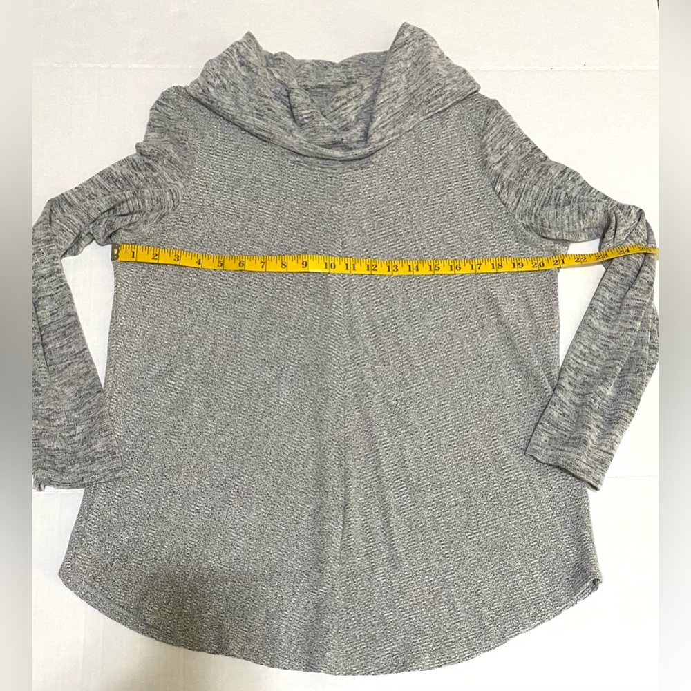 Sojo Womens XL Solid Gray Cowl Neck Sweater Grandmillenial Preppy Cabincore - Picture 8 of 13